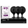 Kit 3 Câmeras de Segurança Wifi Intelbras IA Full HD Mibo iM3 Preta + NVR 1304 Stand Alone 04 Canais 6MP Intelbras + 1 HD WD Purple 1TB