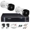 Kit 2 Câmeras VHD 1010 B G5 + DVR Intelbras + App Grátis de Monitoramento, Câmeras HD 720p 10m Infravermelho de Visão Noturna Intelbras + Fonte, Cabos e Acessórios
