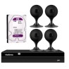 Kit 4 Câmeras com Inteligência Artificial Full HD iM3 Intelbras Preta + 1 NVR Stand Alone 04 Canais 6MP NVD 1304 Intelbras + 1 HD Interno WD Purple 1TB Surveillance SATA III