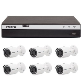 Kit 6 C�meras de Seguran�a 4MP 2K Intelbras VHD 3430 B + DVR Intelbras 4K + Acess�rios