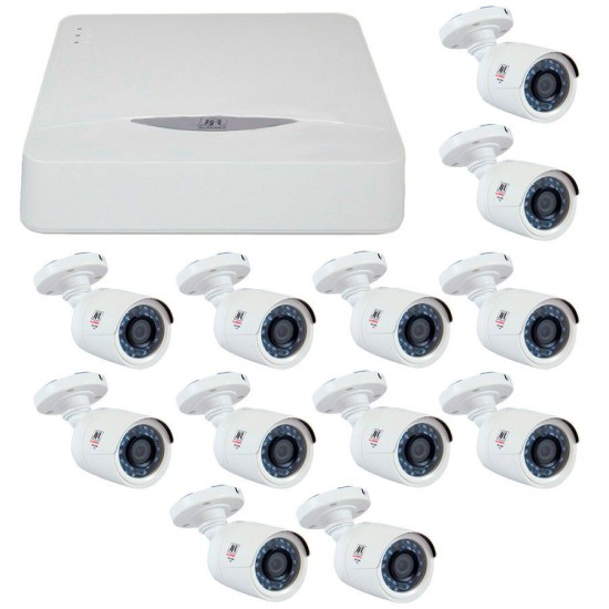 Kit JFL 12 Câmeras HD 720p CHD 1130P + DVR DHD-2116N 1080N + Acessórios