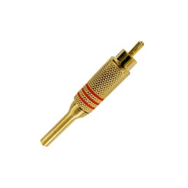 Plug RCA Macho Dourado Mola 6MM