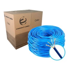 Cabo de Rede Lan UTP CFTV, Cat5, 4 Par Tran�ado, 305 metros, 8 Vias, Azul
