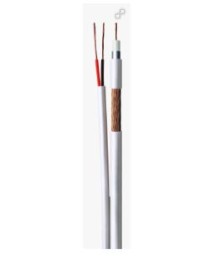 CABO COAXIAL RF 0,4X2,5+BIP 80% MALHA 100M SIMPLES BLINDAGEM BRANC