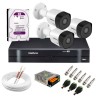 Kit 3 Câmeras VHD 3130 B G6 + DVR Intelbras + HD 1TB para Armazenamento + App Grátis de Monitoramento, Câmeras HD 720p 30m Infravermelho de Visão Noturna Intelbras + Fonte, Cabos e Acessórios