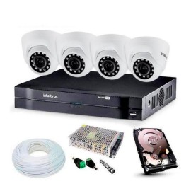 Kit C�meras Intelbras C/ 4 Dome Internas e DVR MHDX 1104