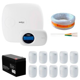 Kit de Alarme Intelbras AMT 2010 com 10 Sensores Com Fio
