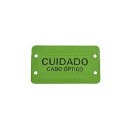 Placa De Identificacao Cabo �ptico 9x4cm C/10 Unid Verde