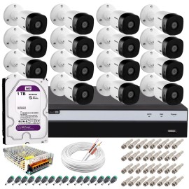 Kit Intelbras 16 C�meras Full HD 1080p VHL 1220 B + DVR 3116 Intelbras com HD 1TB + Acess�rios