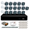 Kit 16 Câmeras de Segurança HD 720p Giga Security GS0018 + DVR Giga Security Multi HD + Acessórios
