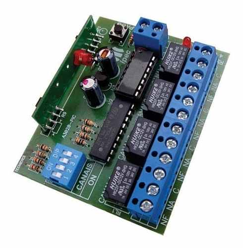 RECEPTOR IPEC 4 CANAIS PORTÃO ALARME PULSO RETENÇÃO 433MHZ