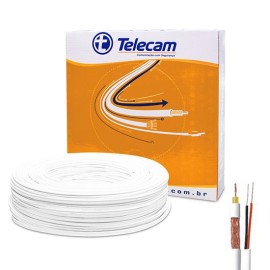 Cabo Para C�meras Blindado RF 4mm Malha 80% Liga de Cobre + Bipolar Externo 100M - Telecam
