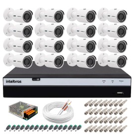 Kit 16 C�meras de Seguran�a 4MP 2k Intelbras VHD 3430 B + DVR Intelbras 4K + Acess�rios