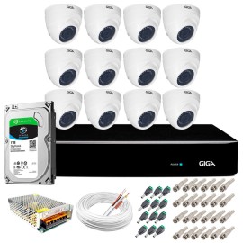 Kit Orion Giga Security 12 C�meras HD 720p GS0019 + DVR Full HD com HD 1TB Seagate + Acess�rios