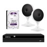 Kit 2 Câmeras com Inteligência Artificial Full HD iM3 Intelbras Branca + 1 NVR Stand Alone 04 Canais 6MP NVD 1304 Intelbras + 1 HD Interno WD Purple 1TB Surveillance SATA III