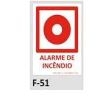PLACA DE IDENTIFICA��O - ALARME DE INC�NDIO F-51 10X15CM