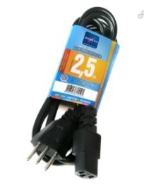 CABO DE FOR�A PARA CPU MONITORES E ELETRONICOS 3X0,75MM X 2,5M (EN