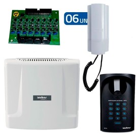    Kit Interfonia Condominial Digital Completo Intelbras Comunic 6 Pontos c/ Porteiro Eletr�nico