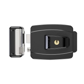 Fechadura El�trica de Sobrepor AGL Mini 12v Cinza 42MM para Abertura Interna