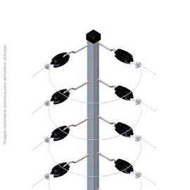 Big Haste Industrial Cantoneira 1 Metro 25x25, 12 Isoladores Castanha para Cerca El�trica