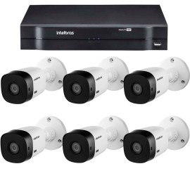 Kit Intelbras 6 C�meras HD 720p VHL 1120 B + DVR 1108 Intelbras + Acess�rios