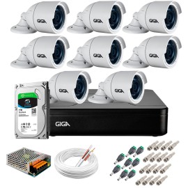 Kit 8 C�meras GS0022 HD 720p Giga Security + DVR com HD 1TB Seagate + Acess�rios