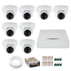 Kit JFL 8 C�meras Dome HD 720p CHD-1115P + DVR DHD-2108N 1080N + Acess�rios