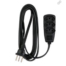  EXTENS�O SORT 2P+T PP 3X0,75MM� 5M - COR PRETA    