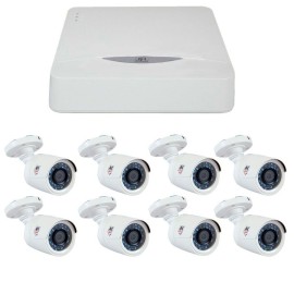 Kit JFL 8 C�meras HD 720p CHD 1130P + DVR DHD-2108N 1080N + Acess�rios