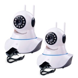 Kit 2 C�meras de Seguran�a IP Sem Fio Wifi HD 720p Robo Wireless