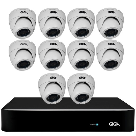 Kit Orion HD 720p 10 Câmeras GS0021 + DVR Giga Security + Acessórios