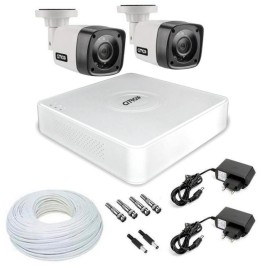 Kit CFTV 2 C�meras de Seguran�a de Alta Defini��o HD e DVR 4 Canais Citrox e Acess�rios
