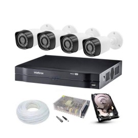Kit 4 C�meras de Seguran�a HD Completo c/ DVR MHDX 1104 Intelbras