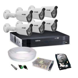 Kit 6 C�meras Full HD Com Imagem Noturna Colorida StarLight Completo c/ DVR 8 Canais MHDX 1108 Intelbras