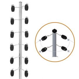 Big Haste Industrial Cantoneira Tubo Quadrado 25x25mm de 1 metro c/ Ganchos e 12 Isoladores "Castanha"