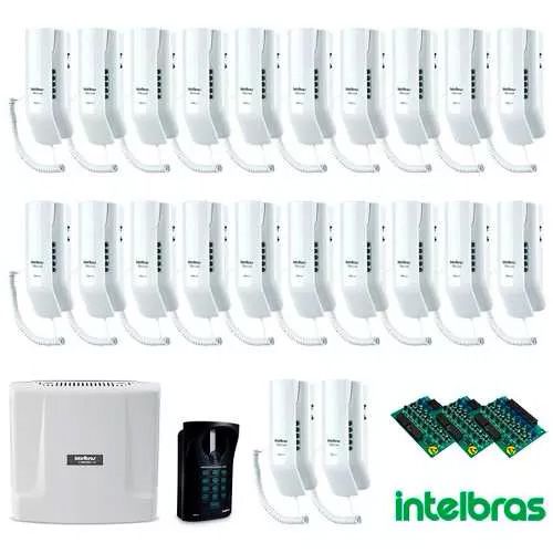 Kit Interfone Digital Completo Comunic 22 Pontos c/ Porteiro Eletrônico - Intelbras 29138