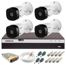 Kit Intelbras 4 C�meras Full HD 1080p VHL 1220 B + DVR 3104 Intelbras + Acess�rios