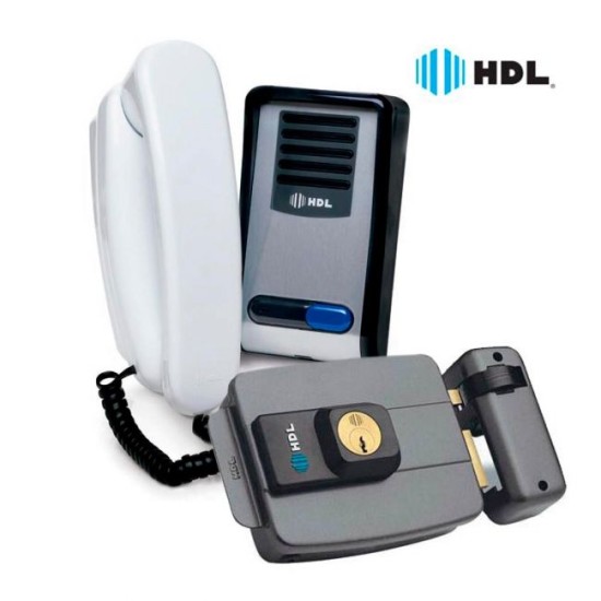 Kit Interfone HDL Porteiro Eletrônico F8-S NTL e Fechadura Elétrica C90 27020