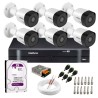 Kit 6 Câmeras VHD 3130 B G6 + DVR Intelbras + HD 1TB para Armazenamento + App Grátis de Monitoramento, Câmeras HD 720p 30m Infravermelho de Visão Noturna Intelbras + Fonte, Cabos e Acessórios