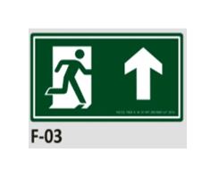 PLACA DE IDENTIFICA��O - SA�DA ACIMA F-03 12X23CM