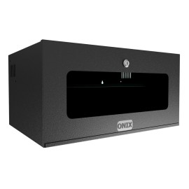 Rack 5U 19 Com Bandeja e Fechadura, Tampa Acr�lica Onix Security Protege e Organiza CFTV, Inform�tica e Telecomunica��o Pintura Epoxi na Cor Preta