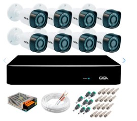 Kit 8 C�meras de Seguran�a Full HD 1080p Giga Security gs0271 + DVR Giga Security 2MP + Acess�rios   9574