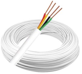 Cabo 2 Pares Multicores 4 vias 0,40mm p/ Interfone e Alarme Rolo de 50m - Telecam  27258