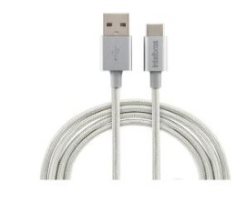 CABO USB PARA USB-C 1,5M NYLON BRANCO EUAC 15NB - INTELBRAS
