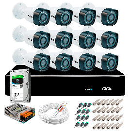 Kit Giga Security 12 C�meras Full HD 1080p gs0271 + DVR com HD 1TB Seagate + Acess�rios
