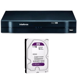 DVR Stand Alone Multi HD Intelbras MHDX-1016 16 Canais + HD 1TB WD Purple de CFTV (N�o instalado)