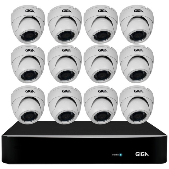 Kit Orion HD 720p 12 Câmeras GS0021 + DVR Giga Security + Acessórios